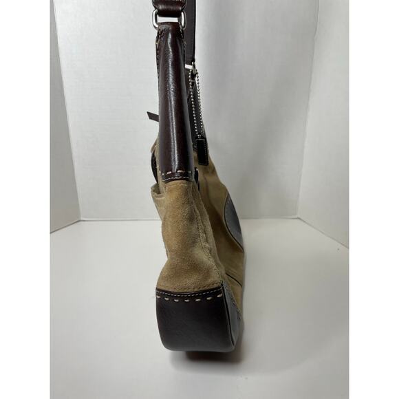 Coach Hamilton Suede Camel Tan Leather Hobo Tote Shoulder Bag Purse Vintage 90s - Picture 4 of 9